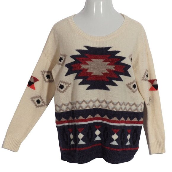 American Eagle Outfitters Sweaters - American Eagle Sweater Women XL Aztec Scoop Neck Pullover Long Sleeve